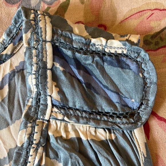 BANANA REPUBLIC Size 14 100% Crinkle Silk Ocean Beach Waves Tankdress $149 NEW - Picture 11 of 16